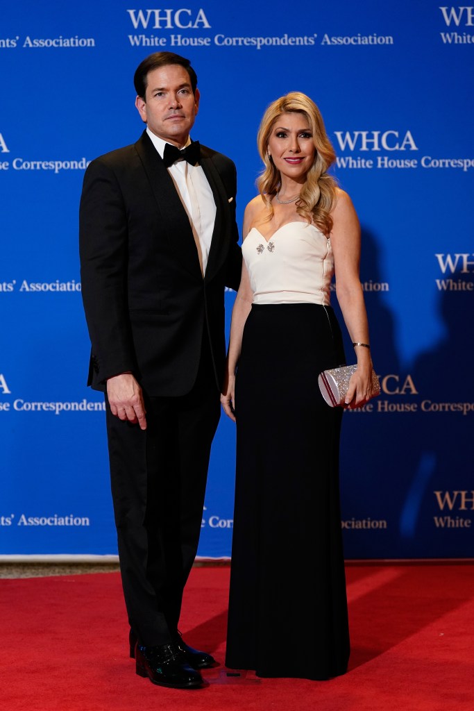 Marco and Jeanette Dousdebes Rubio attend the White House Correspondents' Dinner