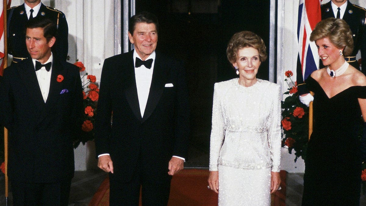 Prince Charles and Princess Diana meeting President Ronald Reagan and First Lady Nancy Reagan at the White House