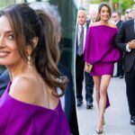 Amal Clooney pairs leggy Balenciaga minidress with diamond Cartier earrings
