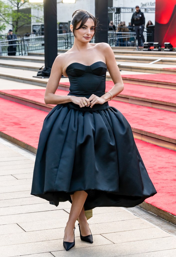 Paige DeSorbo in a black dress at The Devil Wears Prada 2 premiere.