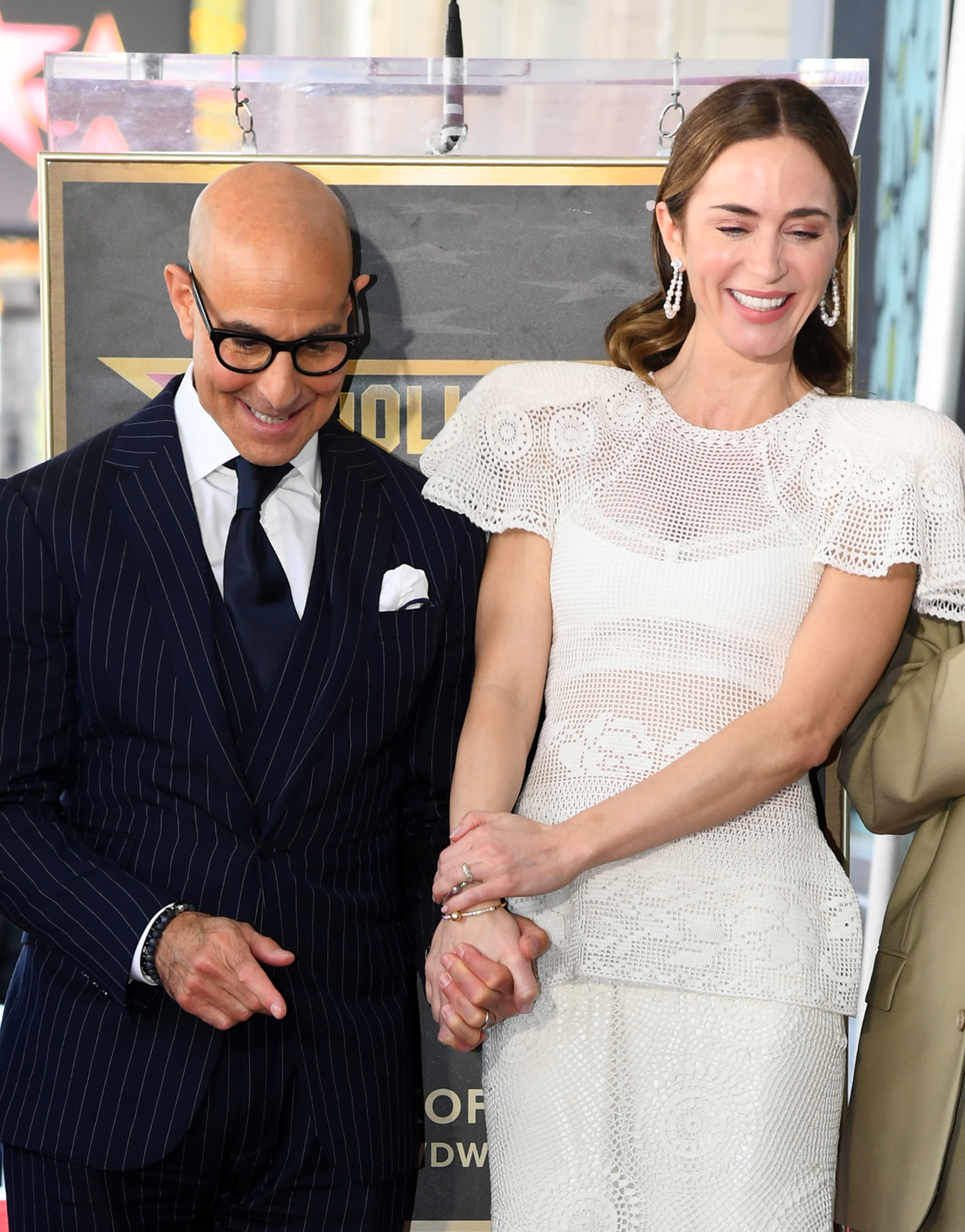 Stanley Tucci and Emily Blunt attend the Hollywood Walk of Fame Star Ceremony.