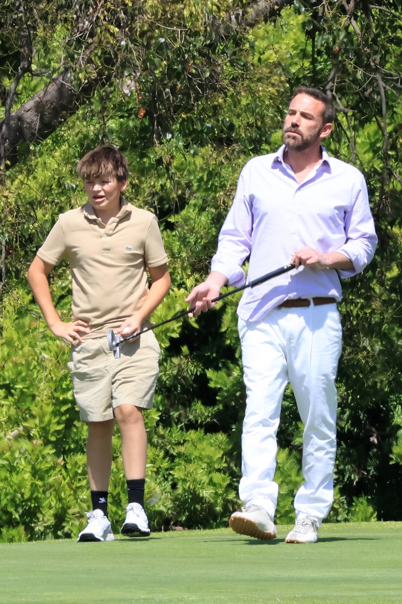 Ben Affleck and his son Samuel go for a round of golf in Los Angeles.