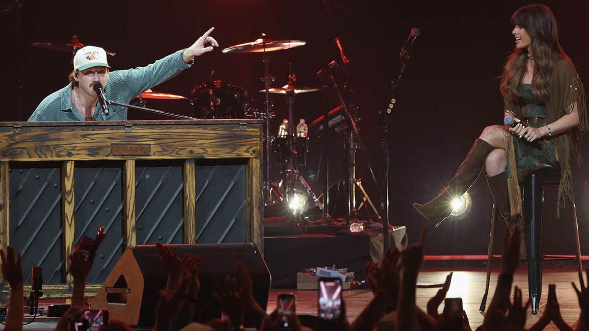 Morgan Wallen and Ella Langley performing onstage in Nashville, Tennessee