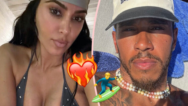Having The Time Of Her Life! Kim Kardashian Spotted Making Out With Lewis Hamilton During Breathtaking Beach Date!