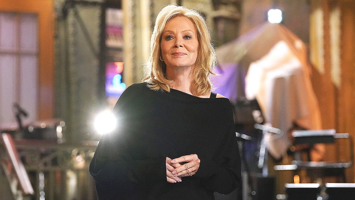 Jean Smart standing on stage in Studio 8H during Saturday Night Live promos