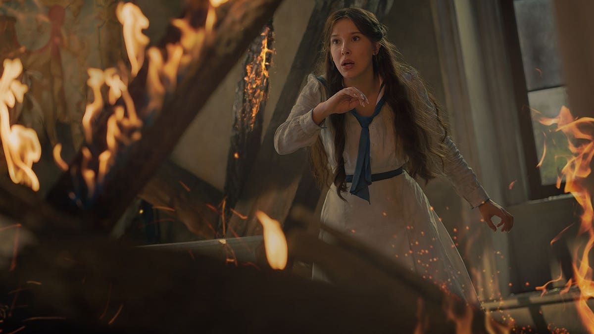 Millie Bobby Brown in a screenshot from "Enola Holmes 3" on Netflix.