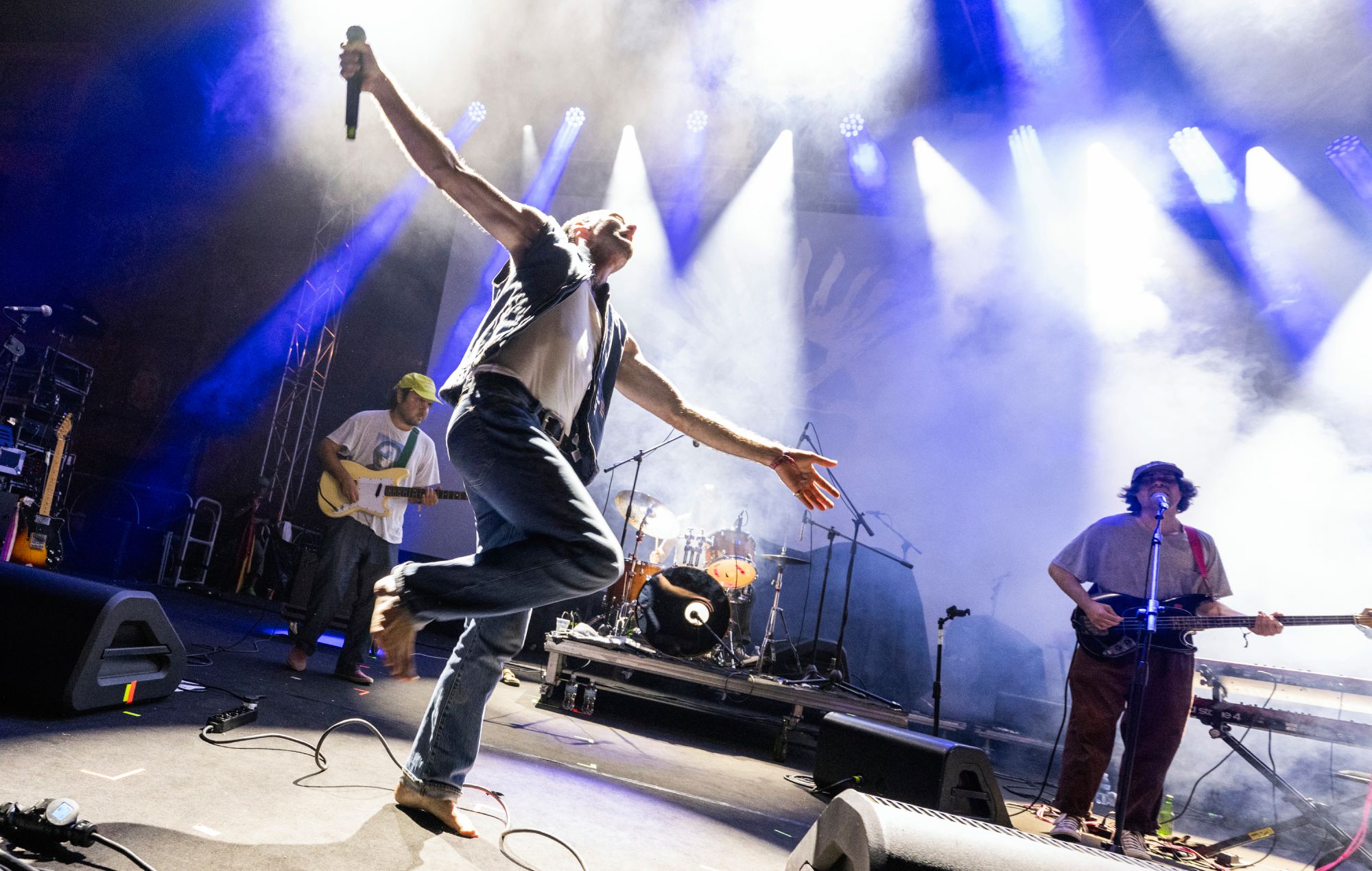 Wu Lyf performs on August 7, 2025 in Castelbuono, Italy. (Photo by Roberto Panucci - Corbis/Corbis via Getty Images)
