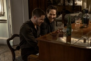 Nick Jonas as Danny and Paul Rudd as Rick in Power Ballad. Photo Credit: David Cleary