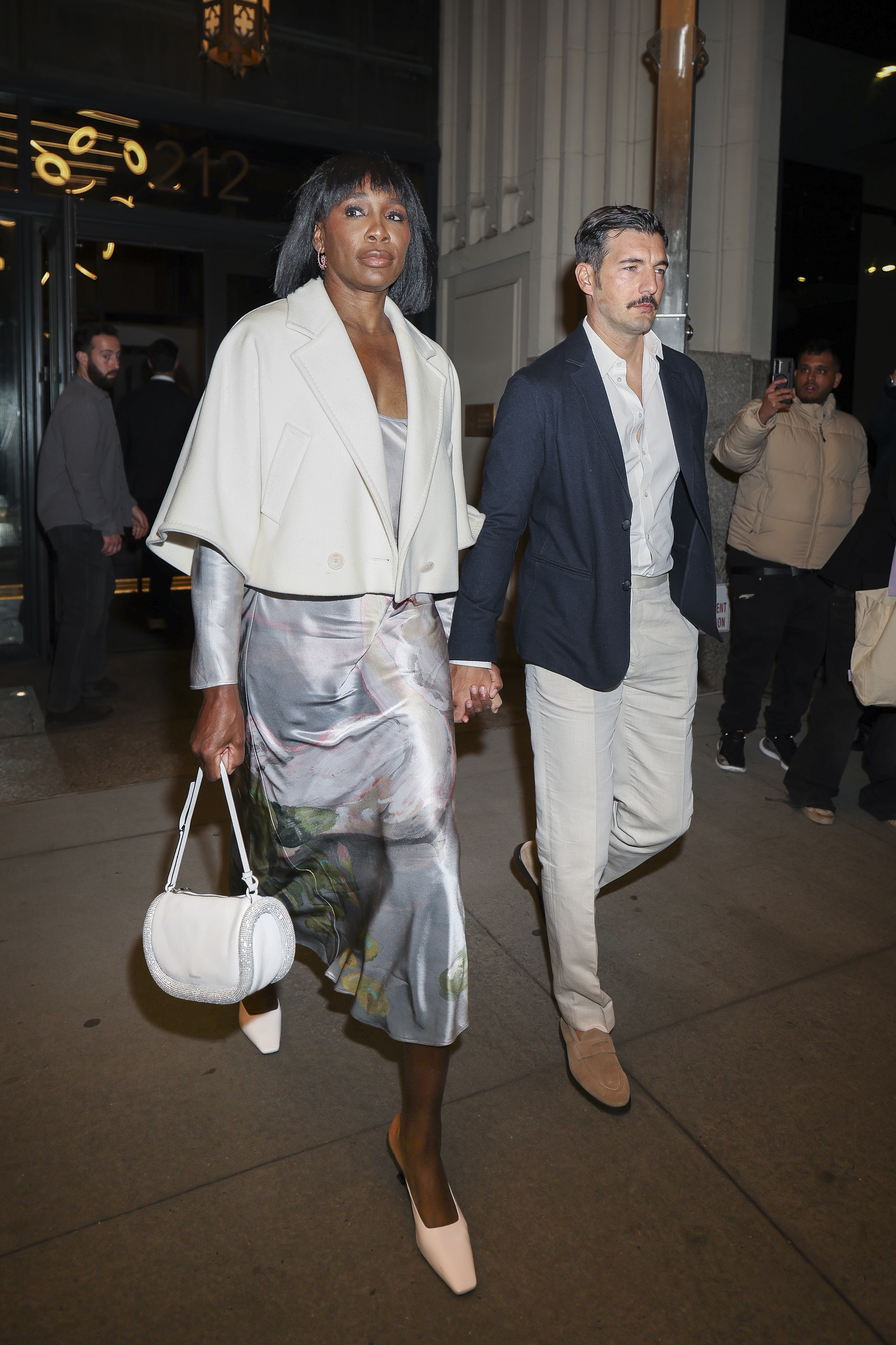Venus Williams and Andrea Preti attend Jeff Bezos' star-studded Pre-Met Gala Celebration in New York.