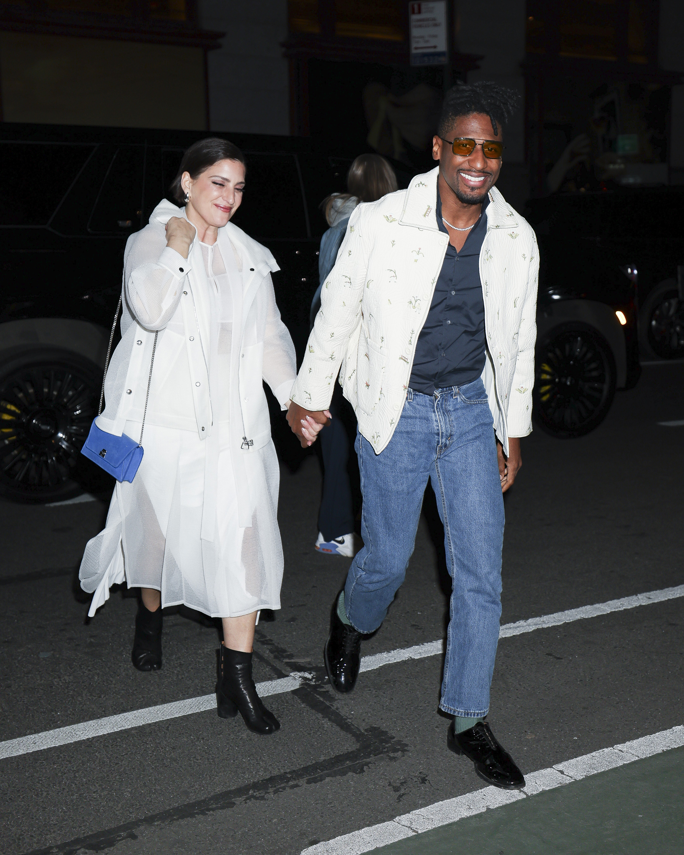 Jon Batiste and Suleika Jaouad attends Jeff Bezos' star-studded Pre-Met Gala Celebration in New York.