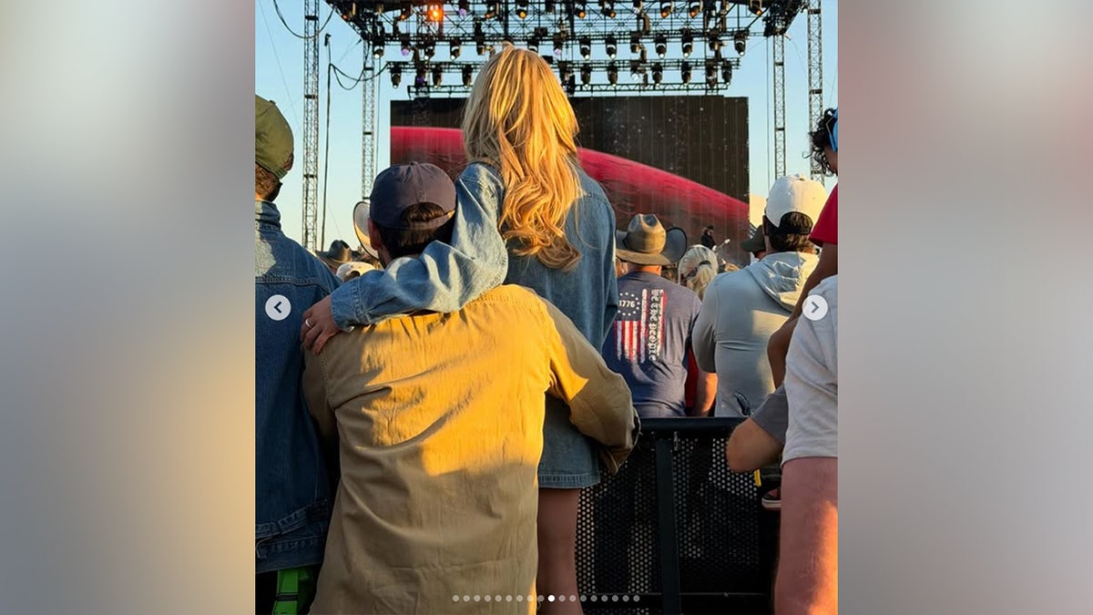 Scooter Braun and Sydney Sweeney watching a performance at Stagecoach in April 2026.