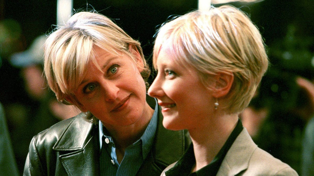 Ellen Degeneres and Anne Heche arriving at Mann's Village Theater in Westwood