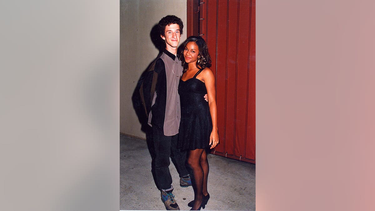 Dustin Diamond and Lark Voorhies standing together at the 1993 Kid's Choice Awards