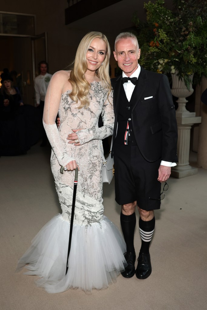 Lindsey Vonn and Thom Browne attend the 2026 Met Gala