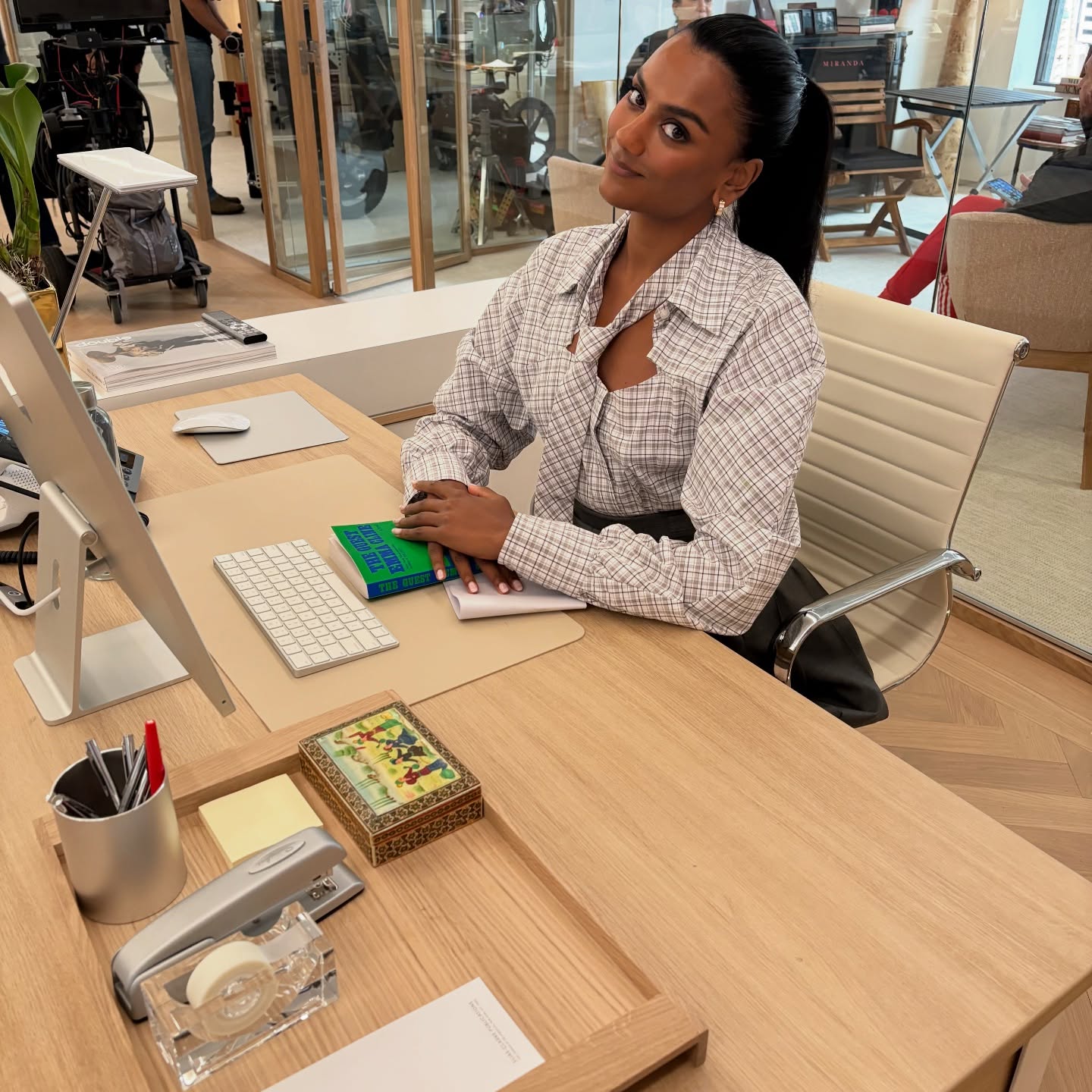 Simone Ashley gets to work.