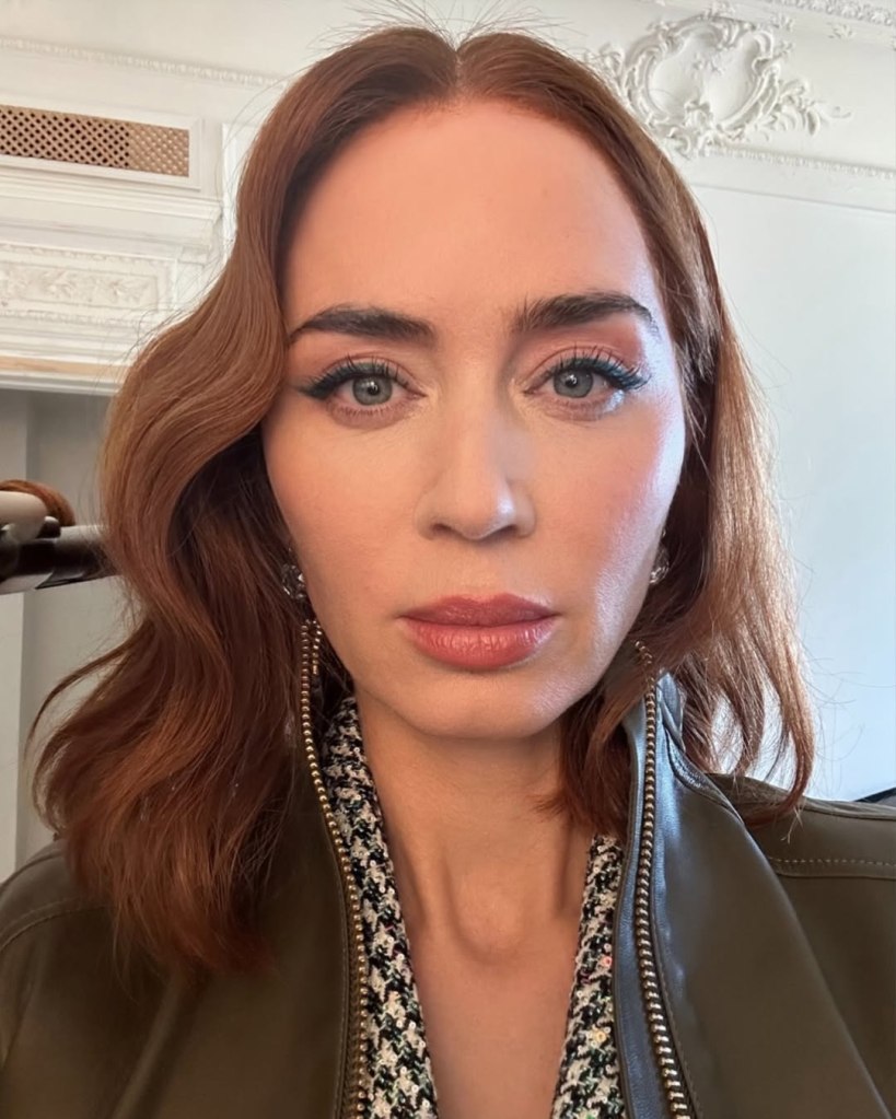 Emily Blunt during filming for The Devil Wears Prada.