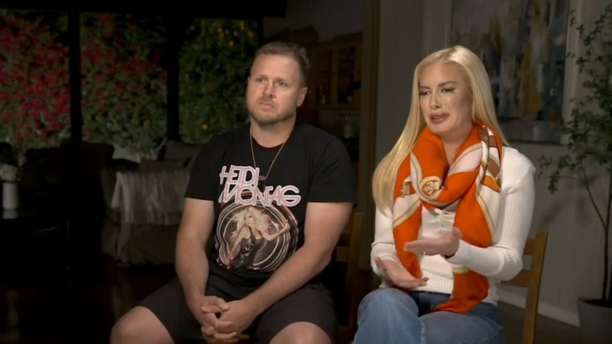 Spencer Pratt and Heidi Montag sitting together during a Good Morning America interview.
