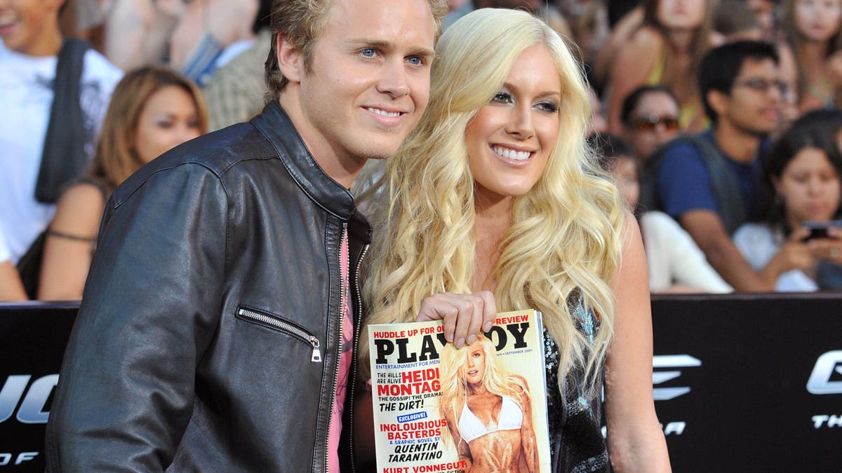 Actor Spencer Pratt and wife Heidi Montag arriving at a movie premiere in Los Angeles