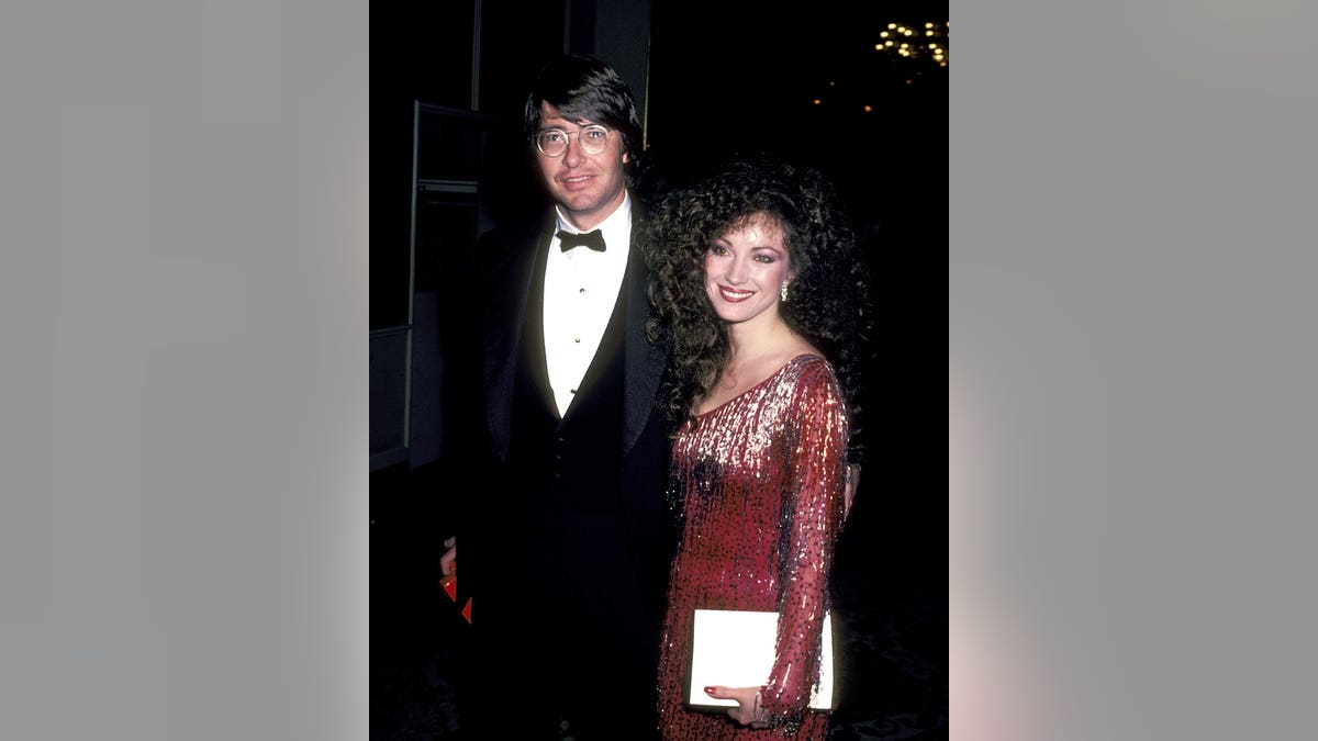 Jane Seymour and husband David Flynn posing at the 53rd Annual Academy Awards Governor's Ball