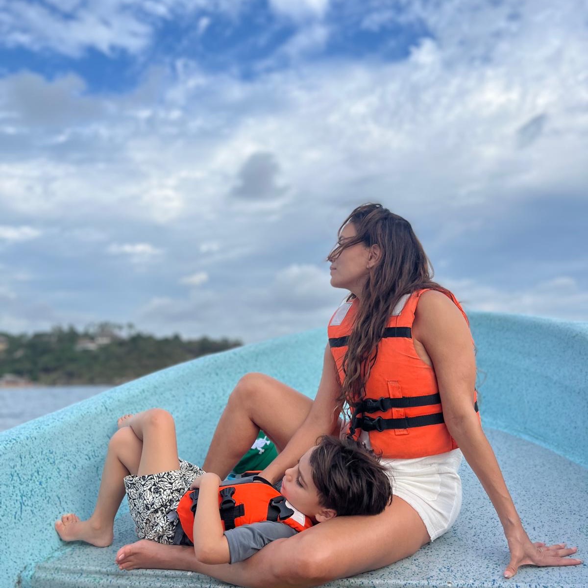 Eva Longoria and her son.