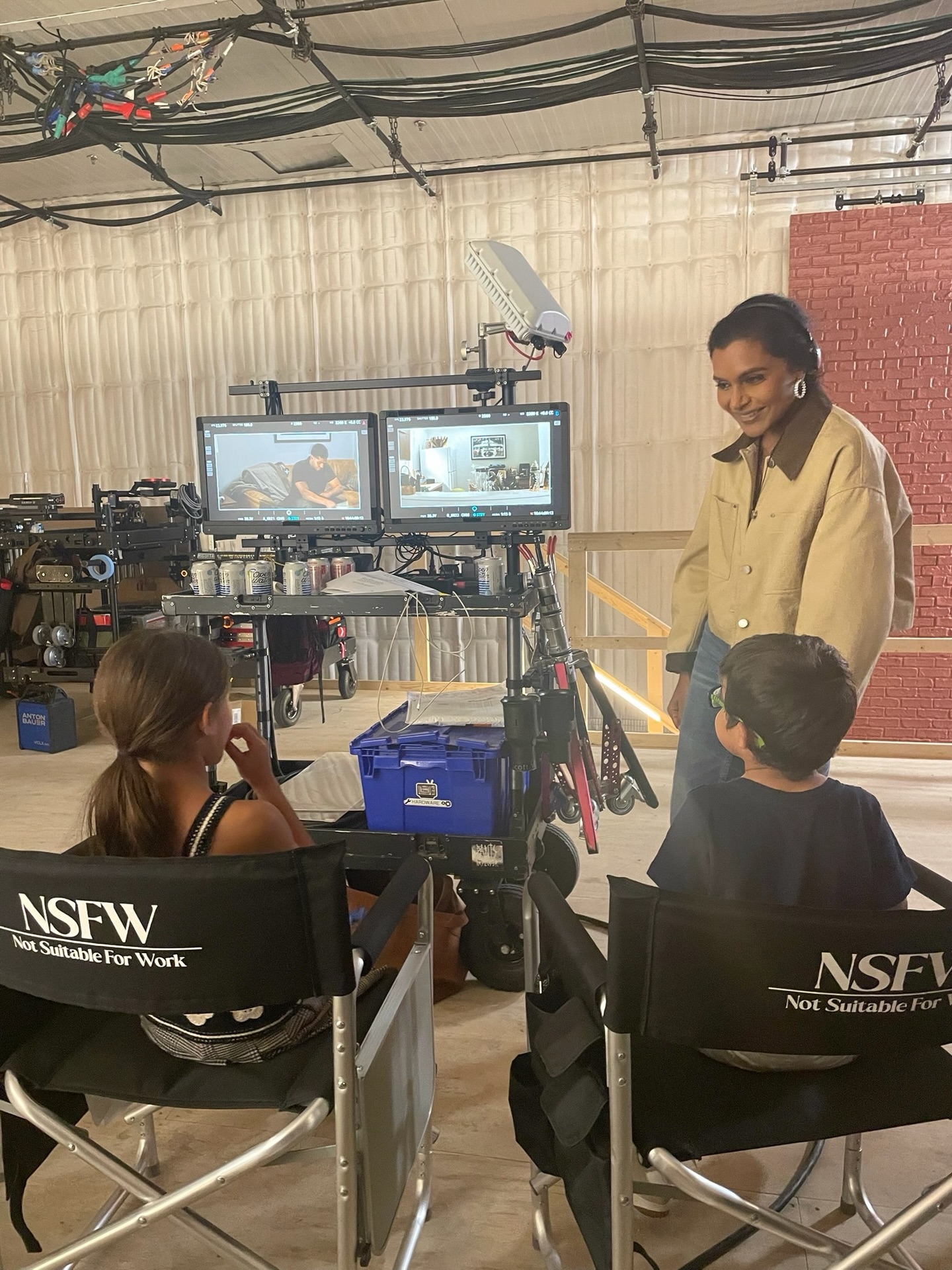 Mindy Kaling with her children. 