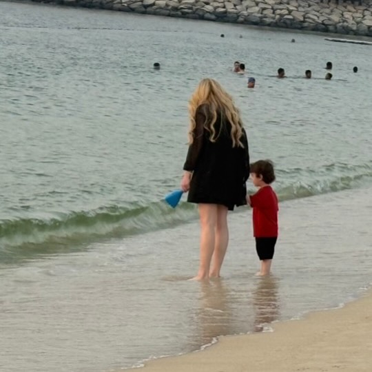 Lindsay Lohan with her son